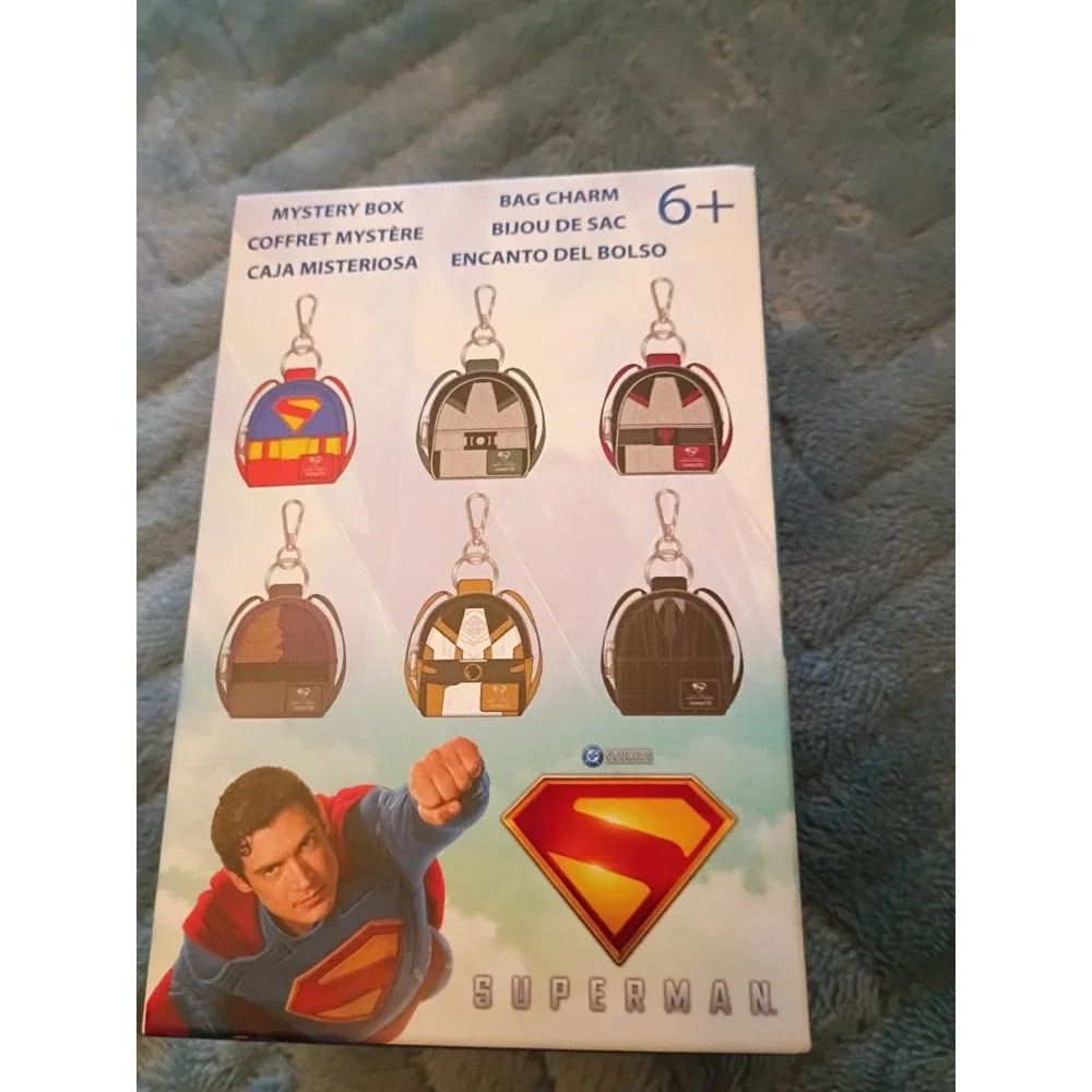 Loungefly DC Comics Superman Mini Bag Backpack Charm Keychain New In Box